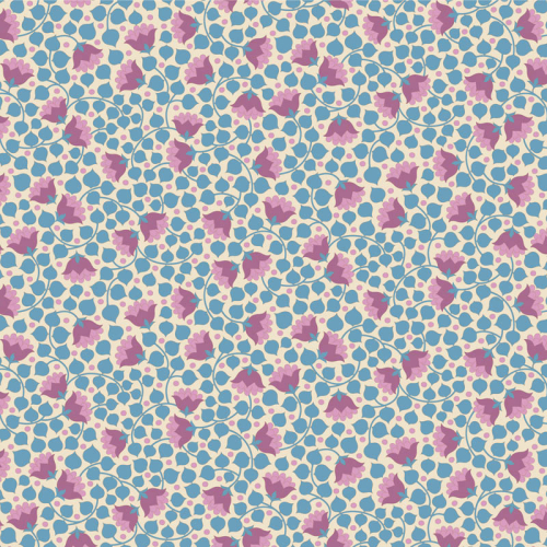Tilda Patchwork Stoff Baumwolle - Wallflower - Bellflower Blue